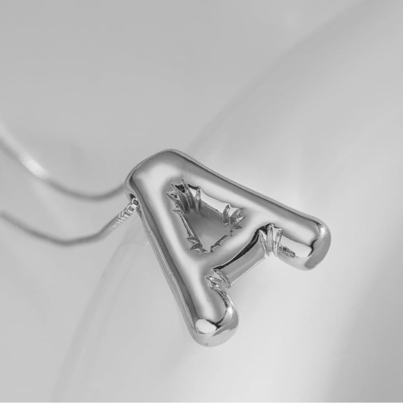 BRAND NEW, STILL IN THE PACKAGE Trendy Bubble Initial Charm and Necklace, “A” - Picture 2 of 2